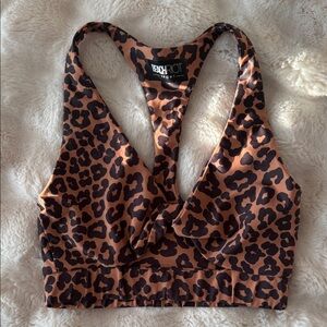 Beach Riot Brown Leopard Sports Bra